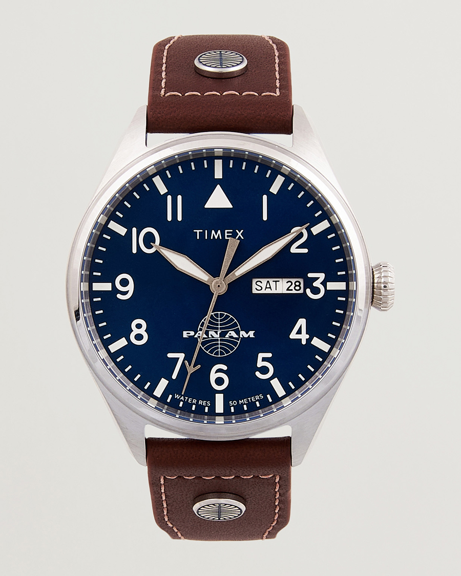 Herr | Timex Pan Am Waterbury Chronograph 42mm Blue Dial | Timex | Pan Am Waterbury Chronograph 42mm Blue Dial