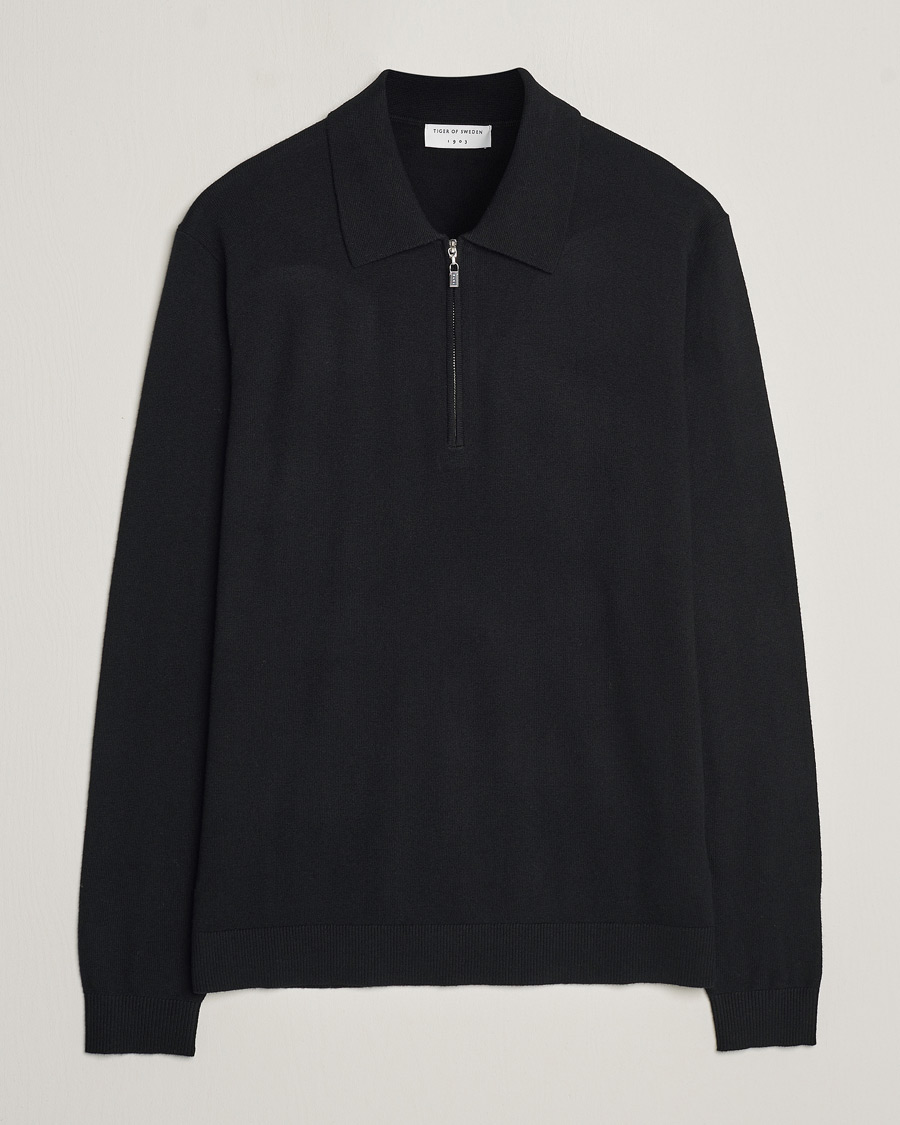 Herr | Tröjor | Tiger of Sweden | Orbit Half Zip Merino Black