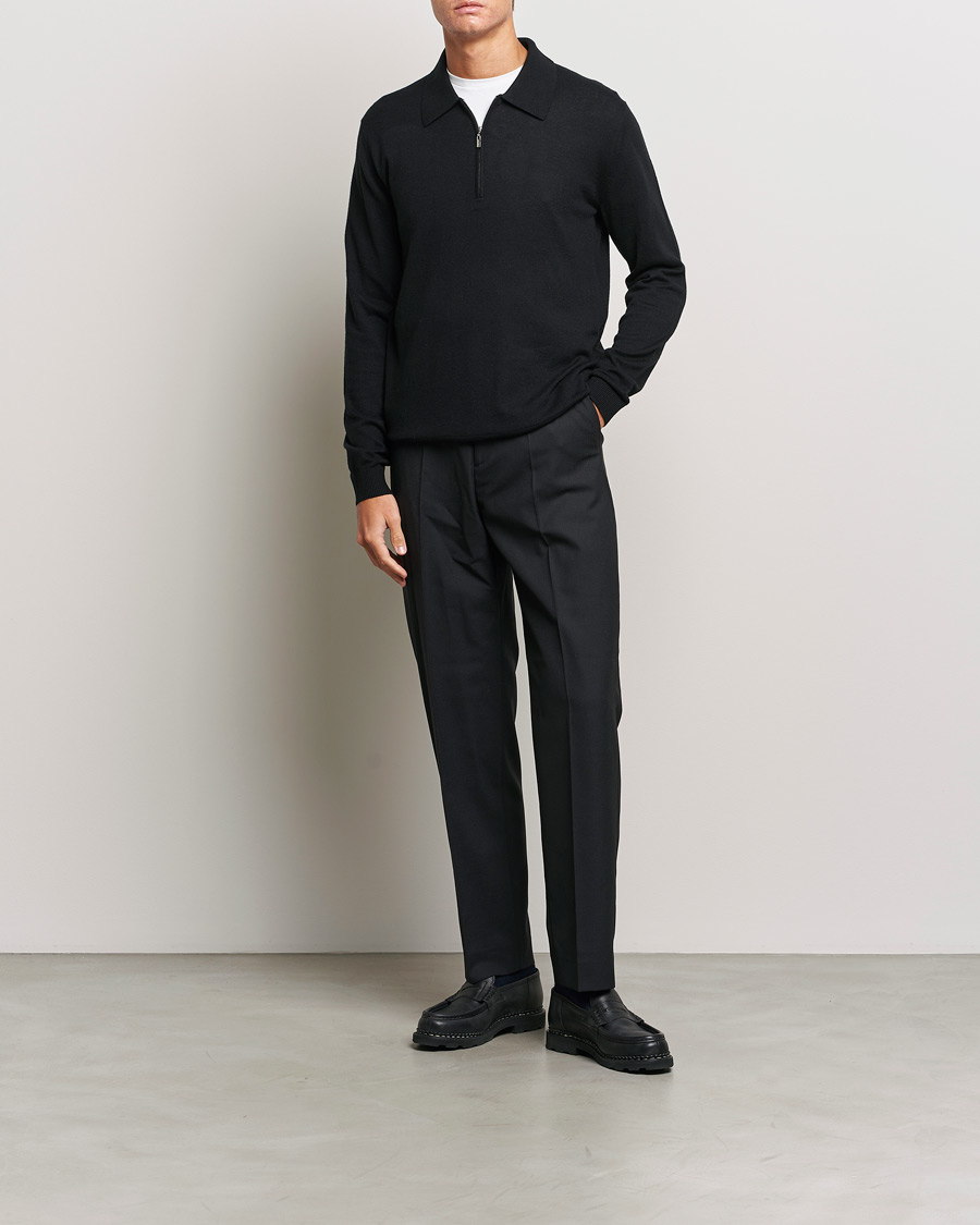 Herr | Tröjor | Tiger of Sweden | Orbit Half Zip Merino Black