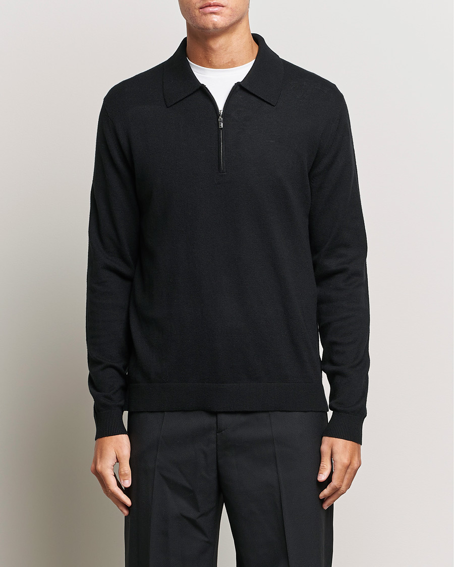 Herr | Tröjor | Tiger of Sweden | Orbit Half Zip Merino Black