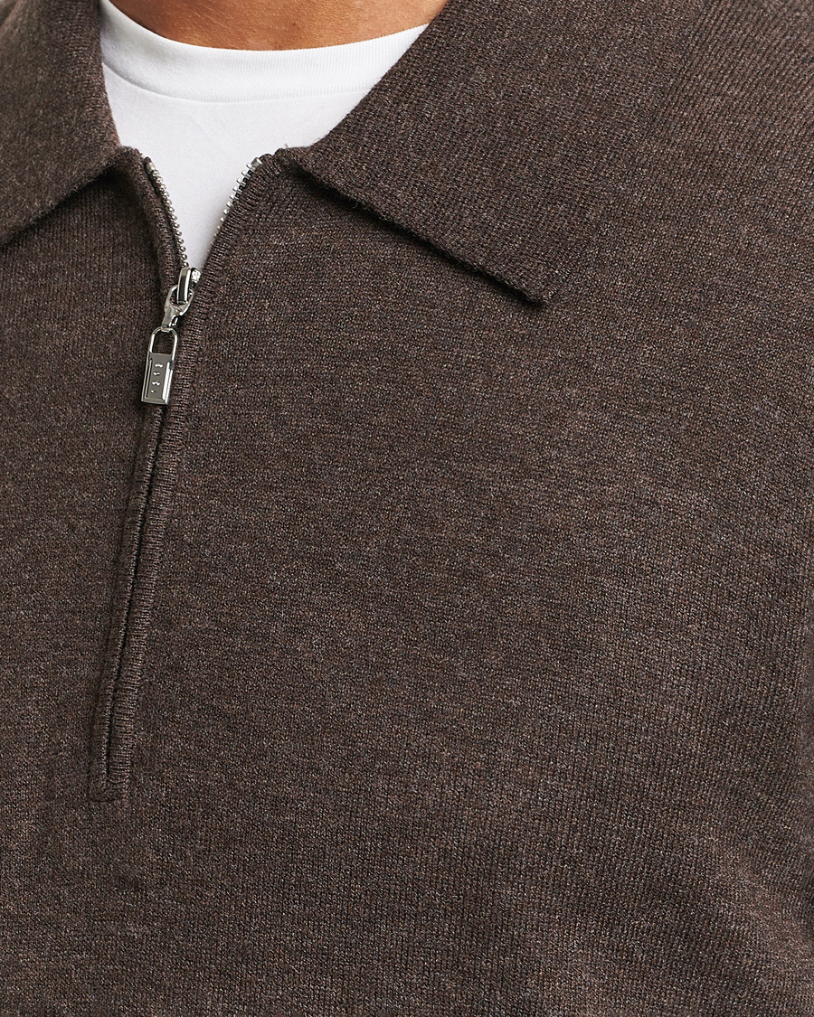 Herr | Tröjor | Tiger of Sweden | Orbit Half Zip Merino Coffee