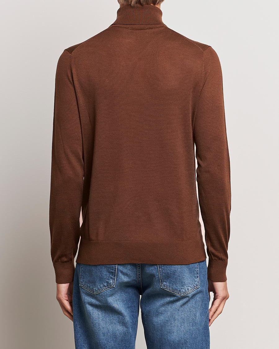 Herr | Tröjor | Tiger of Sweden | Nevile Extra Fine Merino Polo Golden Copper