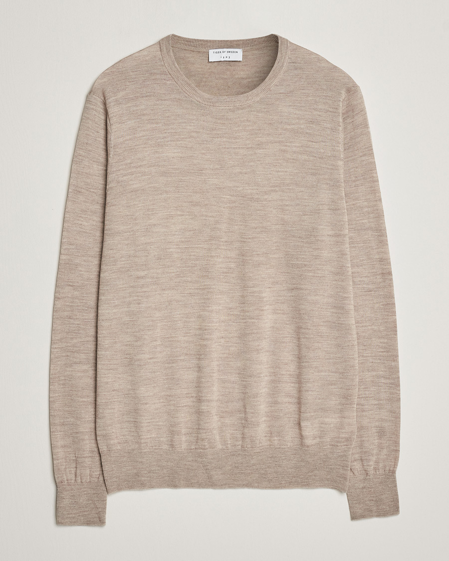 Herr | Tröjor | Tiger of Sweden | Nichols Crew Neck Pullover Beige Melange