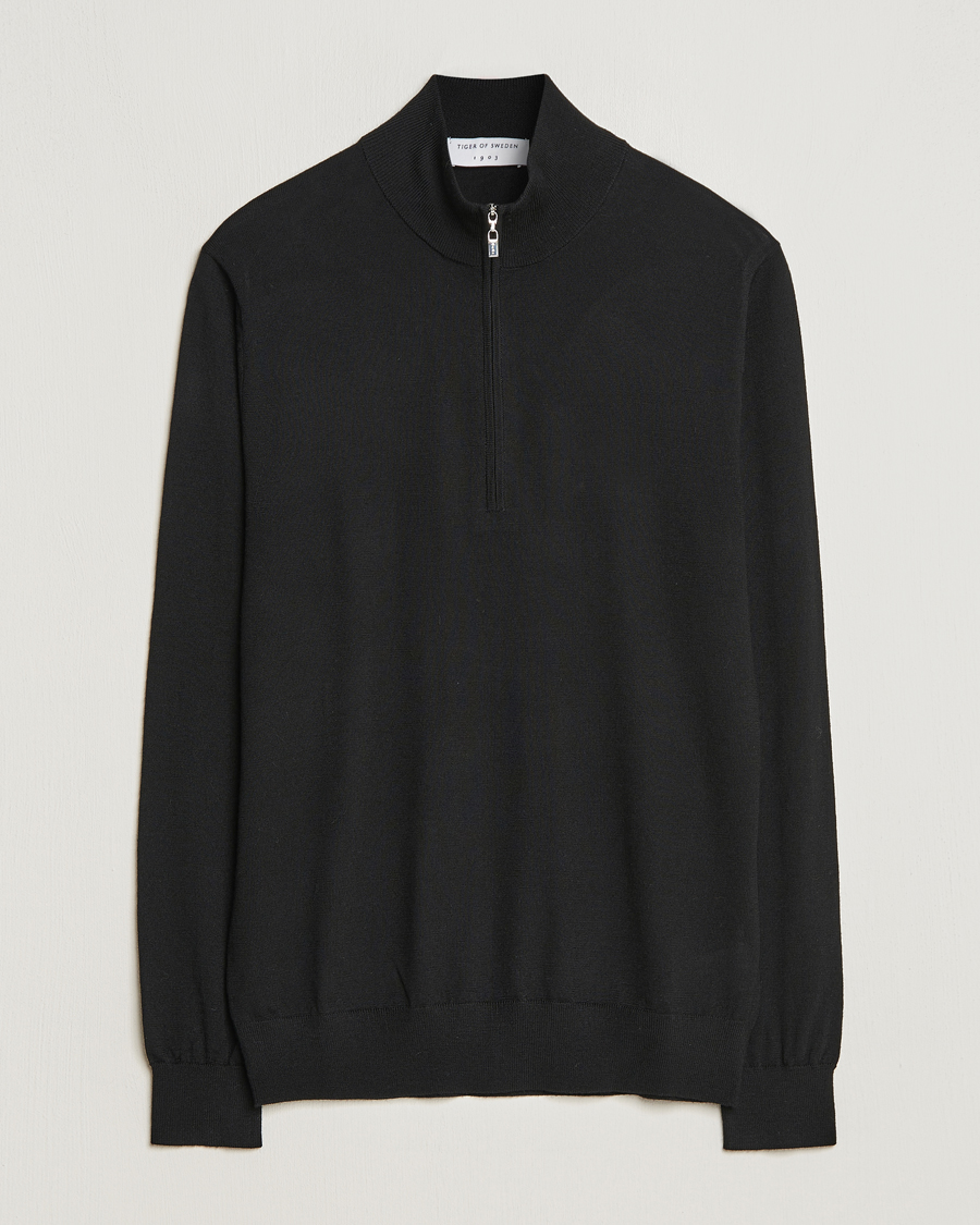 Herr | Tröjor | Tiger of Sweden | Errol Merino Half Zip Black
