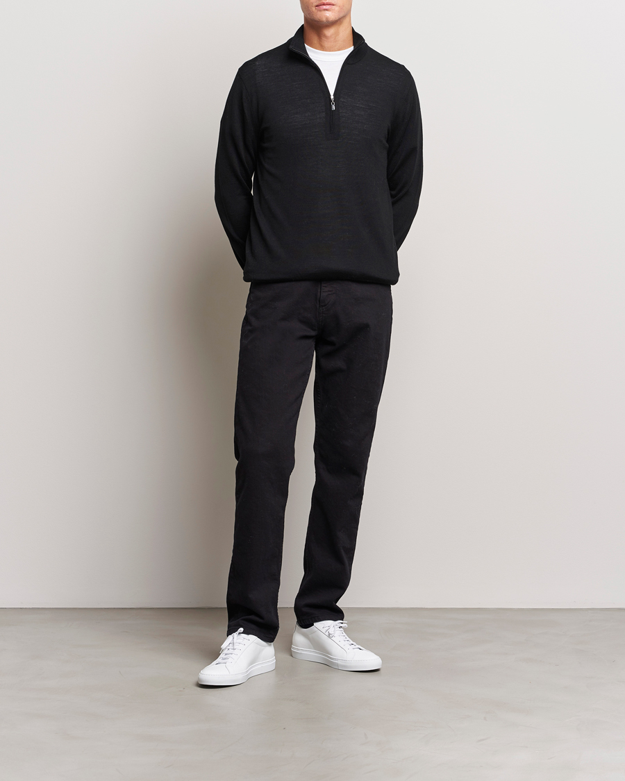 Herr | Tröjor | Tiger of Sweden | Errol Merino Half Zip Black