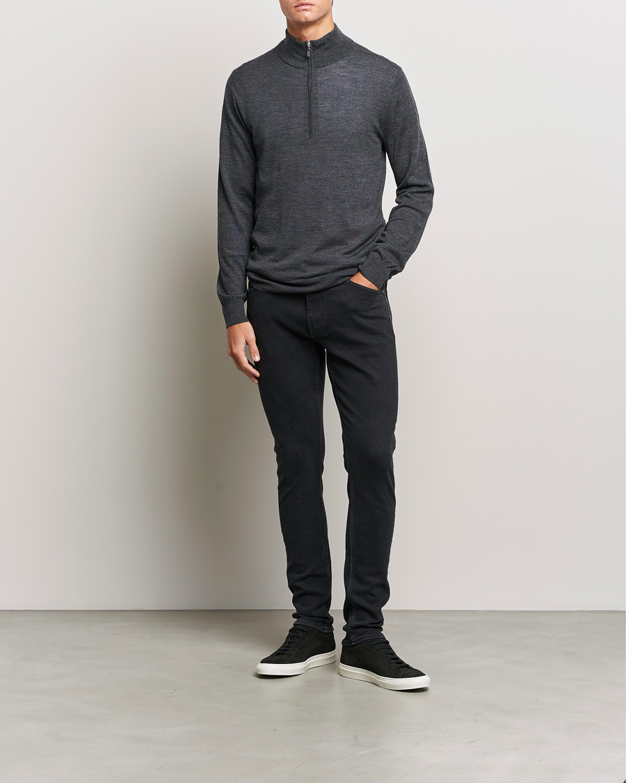 Herr | Tröjor | Tiger of Sweden | Errol Merino Half Zip Grey