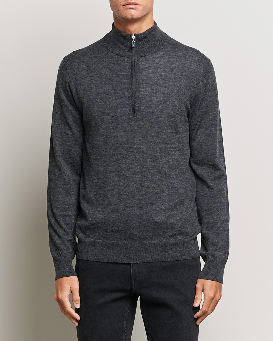 Herr | Tröjor | Tiger of Sweden | Errol Merino Half Zip Grey
