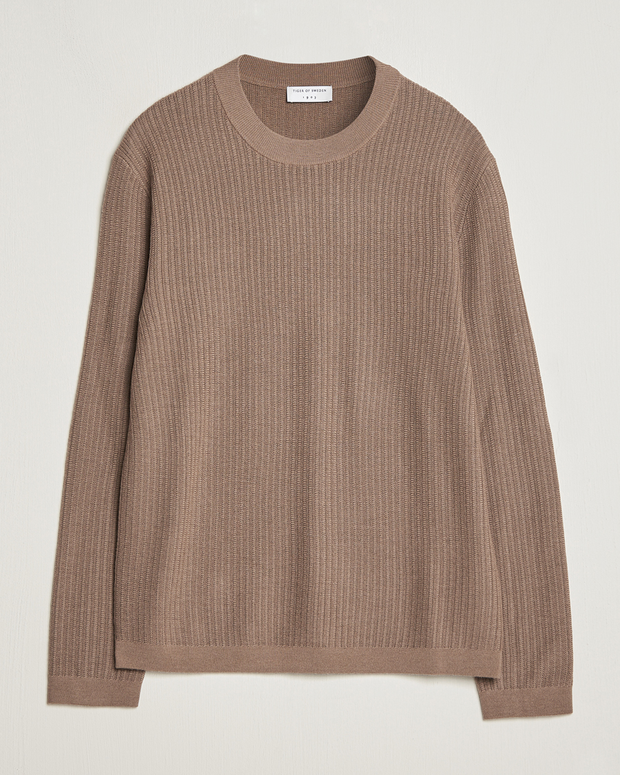 Herr | Tröjor | Tiger of Sweden | Elssler Merino Pullover Olive Grey