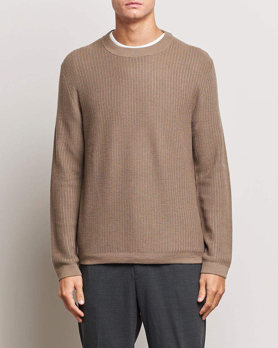 Herr | Tröjor | Tiger of Sweden | Elssler Merino Pullover Olive Grey