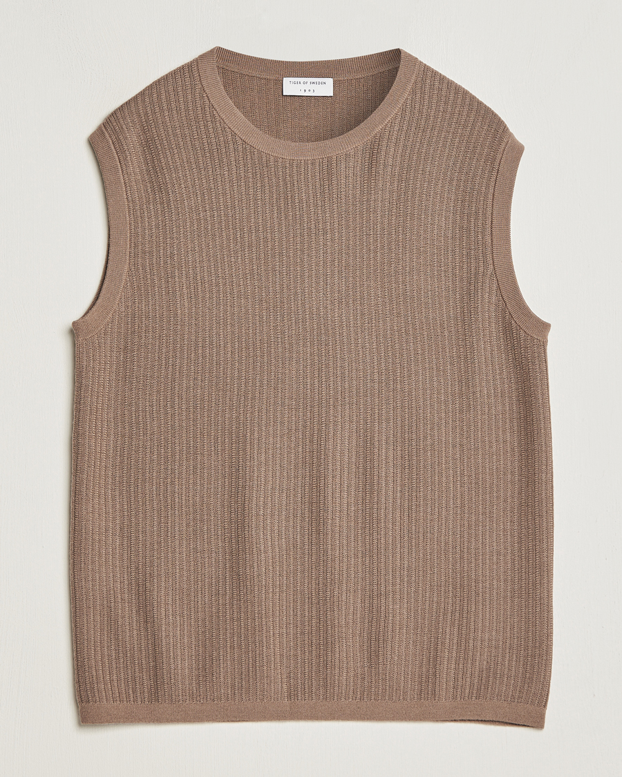 Herr | Tröjor | Tiger of Sweden | Vessler Merino Vest Olive Grey