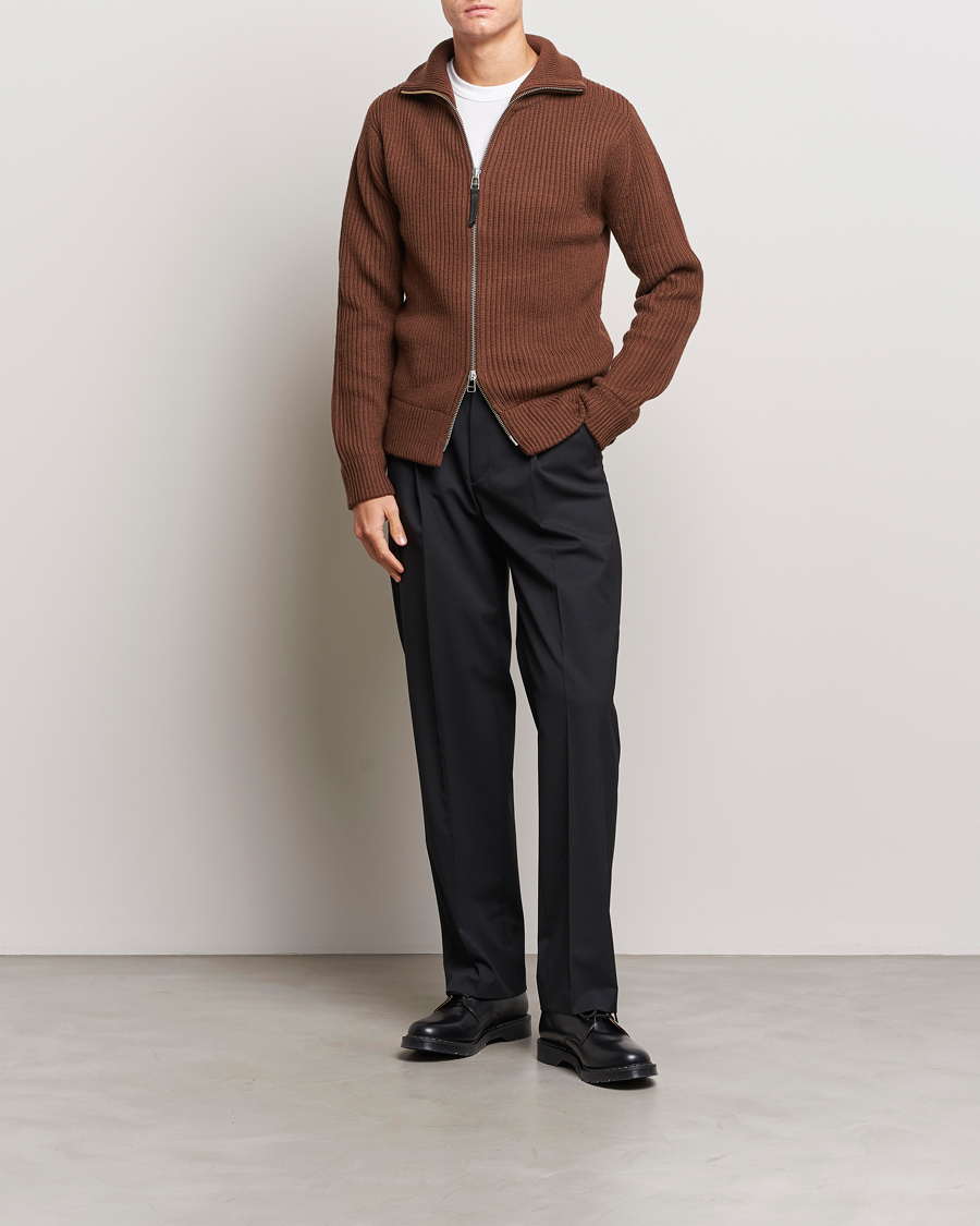 Herr | Tröjor | Tiger of Sweden | Nyman Full Zip Golden Brown