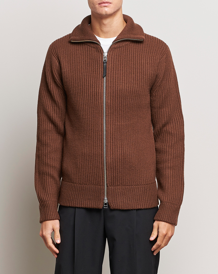 Herr | Tröjor | Tiger of Sweden | Nyman Full Zip Golden Brown