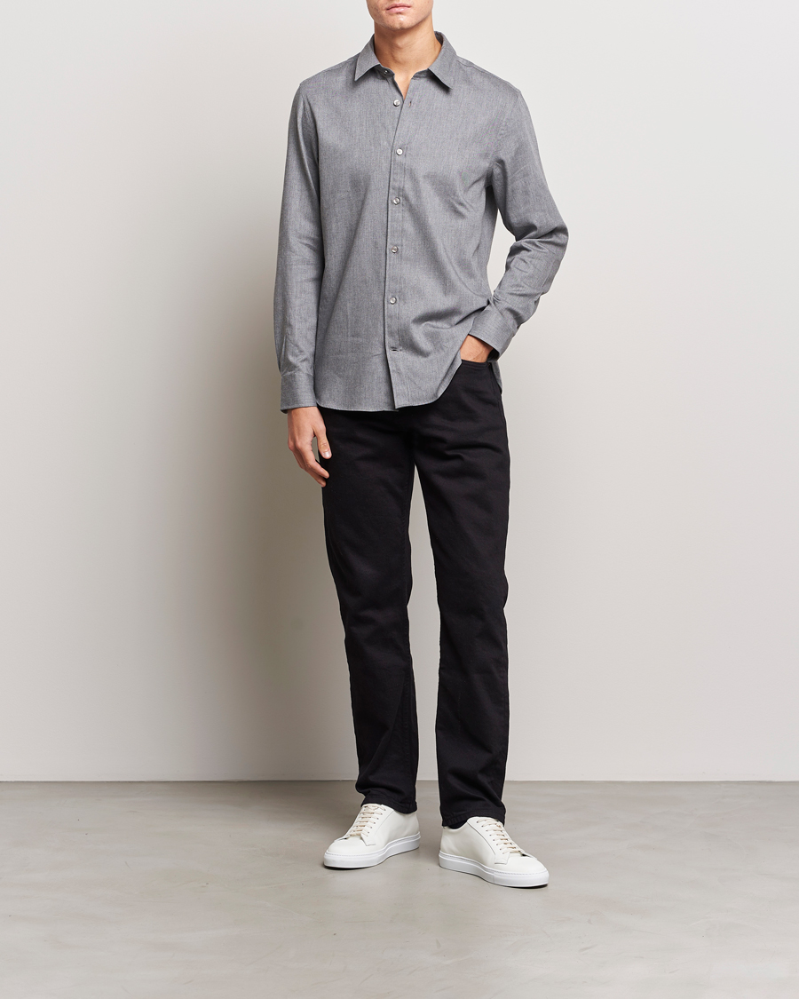 Herr | Skjortor | Tiger of Sweden | Benjamin Flannel Shirt Grey Melange