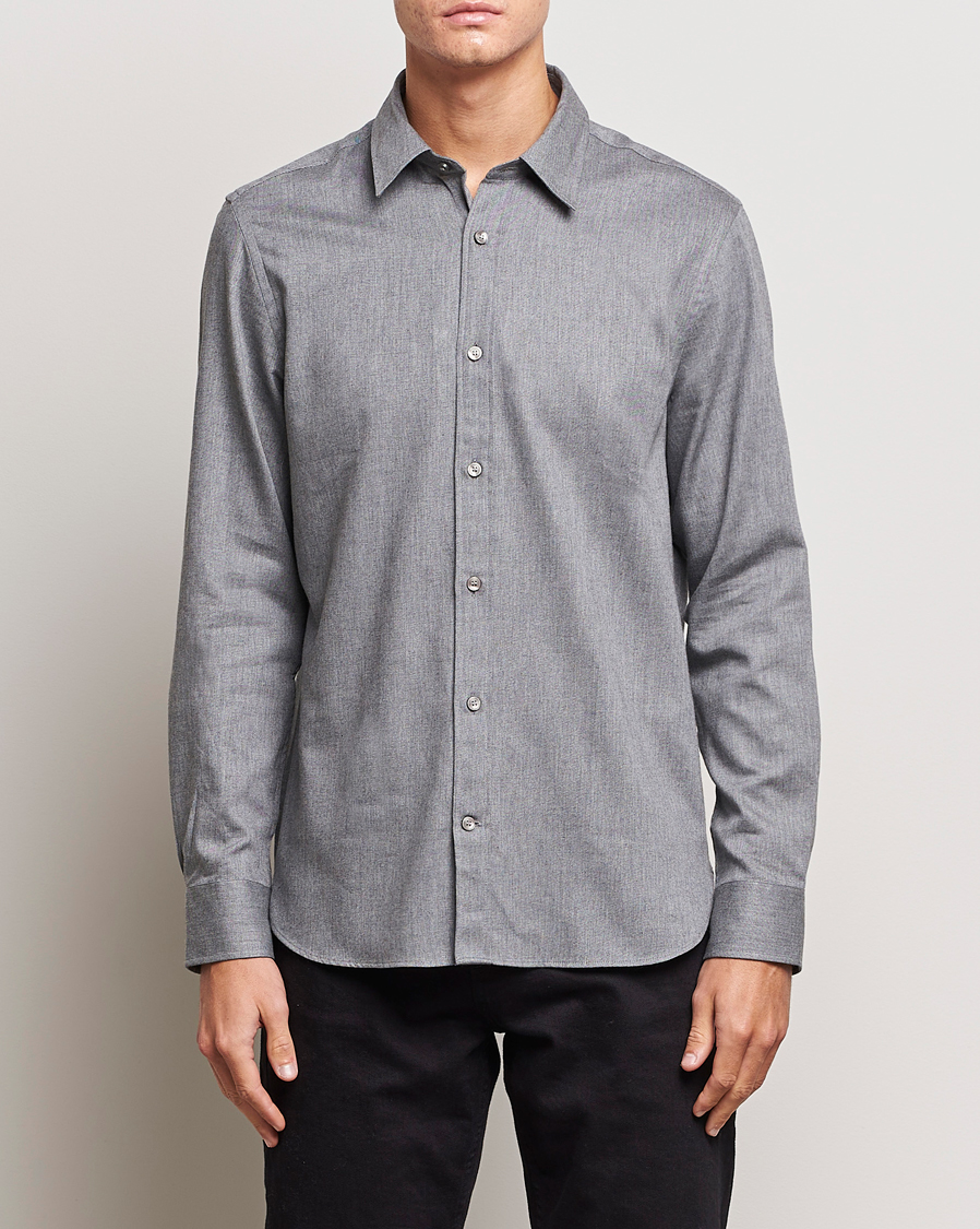 Herr | Skjortor | Tiger of Sweden | Benjamin Flannel Shirt Grey Melange