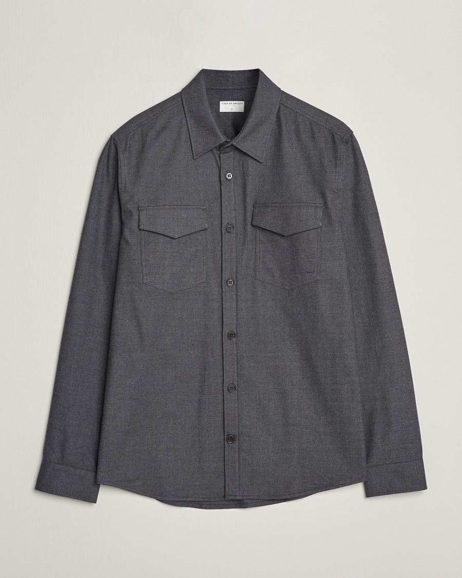 Herr | Skjortor | Tiger of Sweden | Arnou Cotton Pocket Shirt Grey