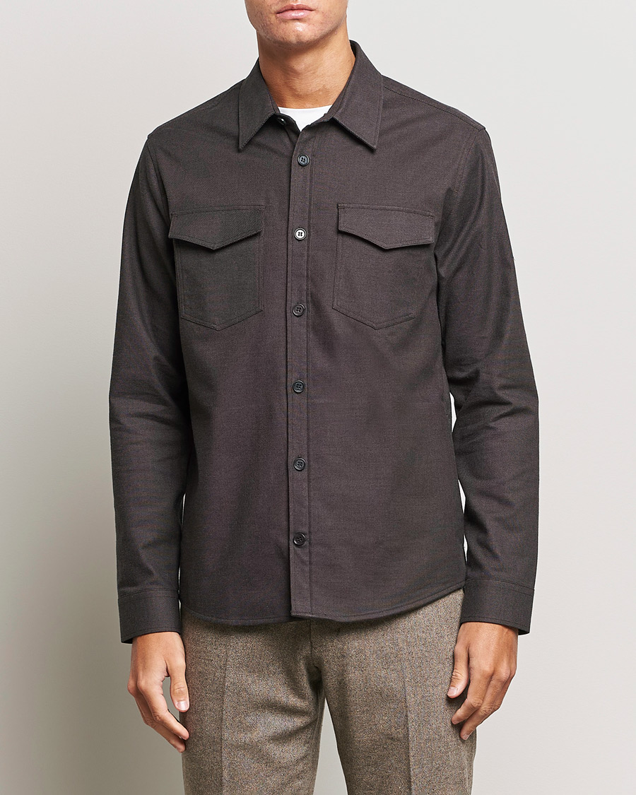 Herr | Skjortor | Tiger of Sweden | Arnou Cotton Pocket Shirt Brown