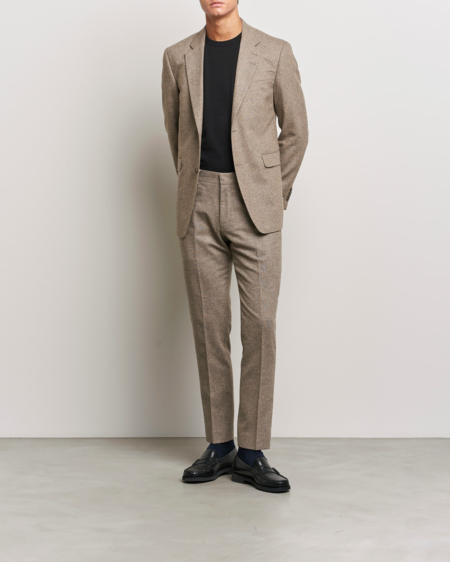Herr | Byxor | Tiger of Sweden | Tenutas Brushed Wool Trousers Burlywood