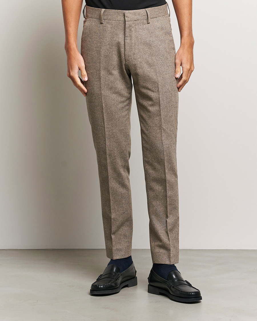 Herr | Byxor | Tiger of Sweden | Tenutas Brushed Wool Trousers Burlywood