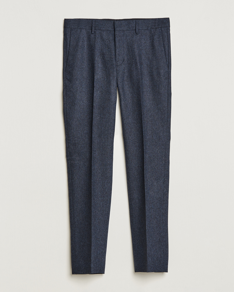 Herr | Byxor | Tiger of Sweden | Tenutas Brushed Wool Trousers Midnight Blue