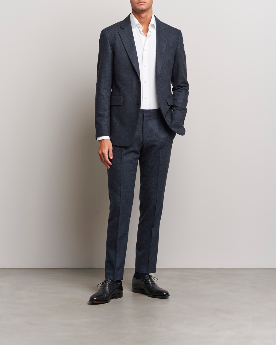 Herr | Byxor | Tiger of Sweden | Tenutas Brushed Wool Trousers Midnight Blue