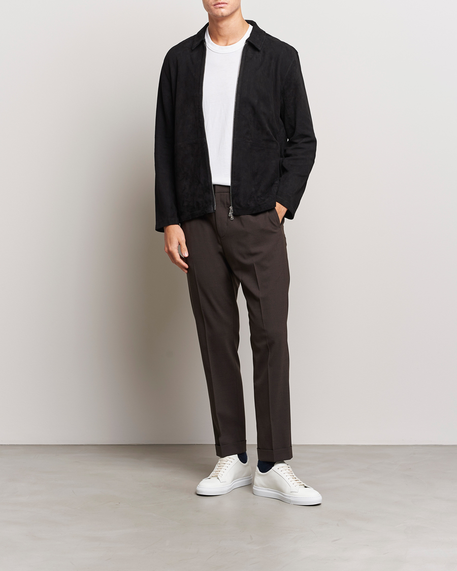 Herr | Byxor | Tiger of Sweden | Taven Drawstring Wool Trousers Coffee