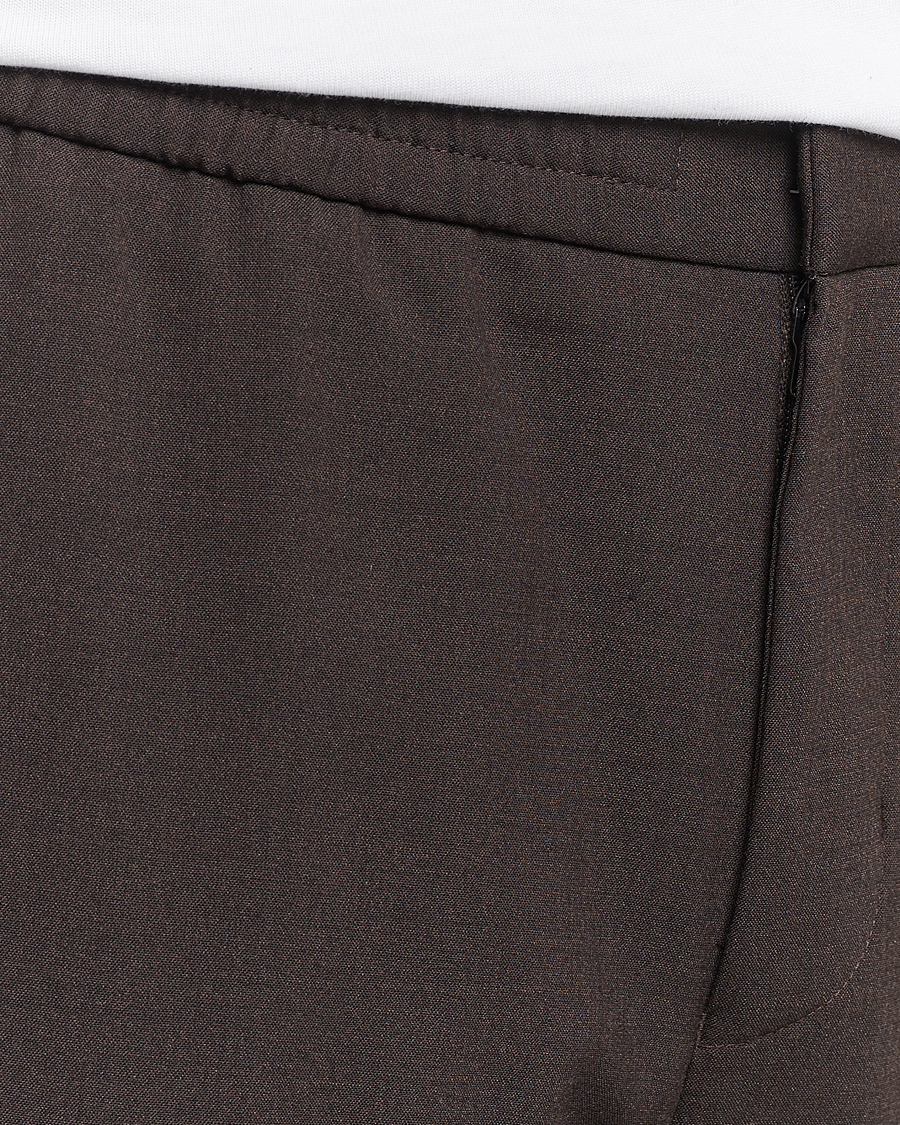 Herr | Byxor | Tiger of Sweden | Taven Drawstring Wool Trousers Coffee
