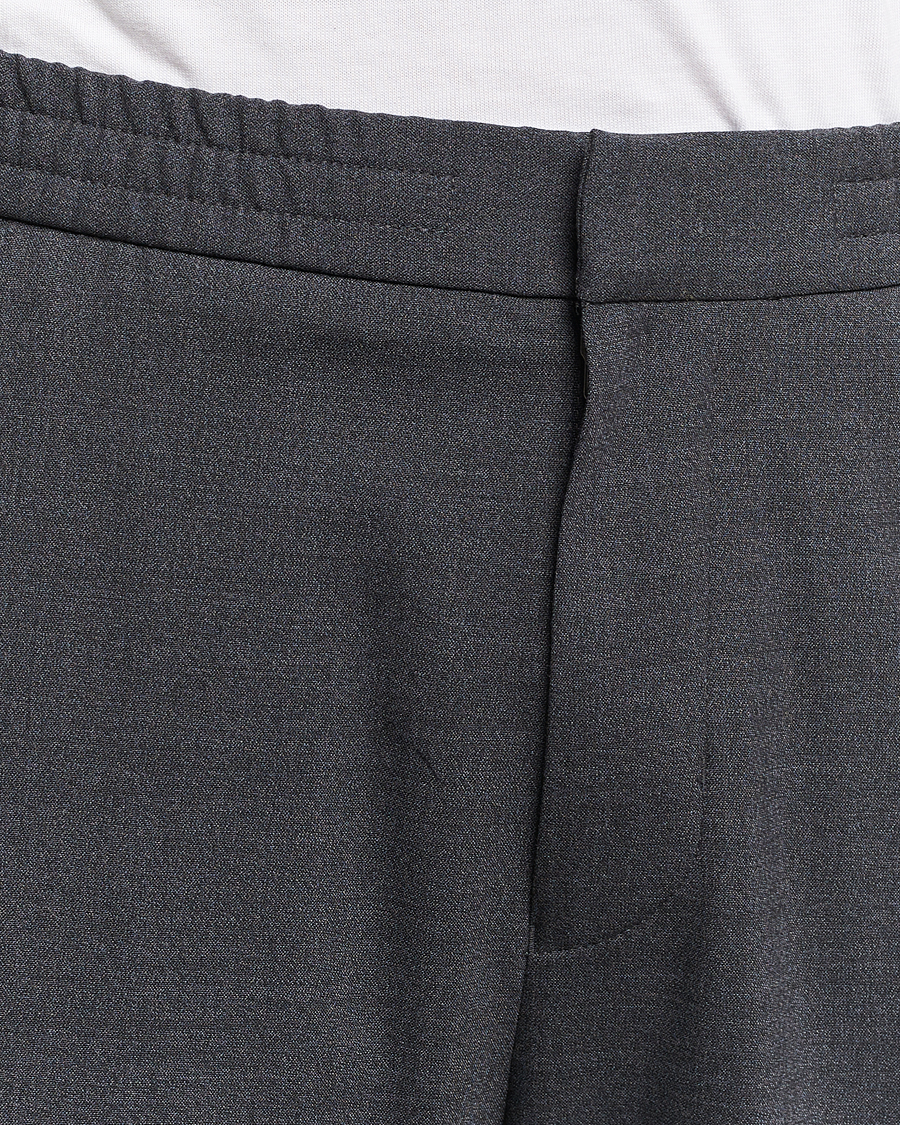 Herr | Byxor | Tiger of Sweden | Taven Drawstring Wool Trousers Dark Grey Melange