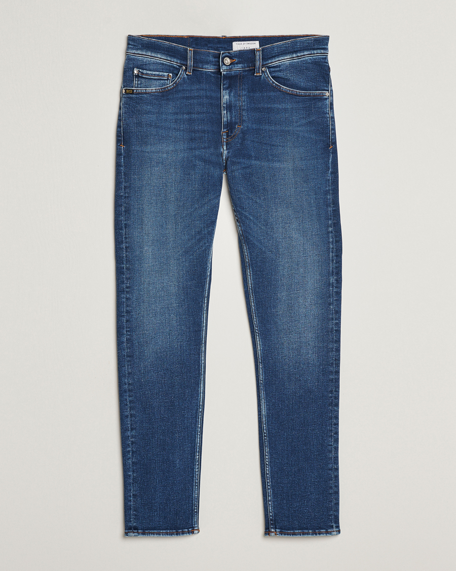 Herr | Jeans | Tiger of Sweden | Evolve Stretch Cotton Jeans Medium Blue