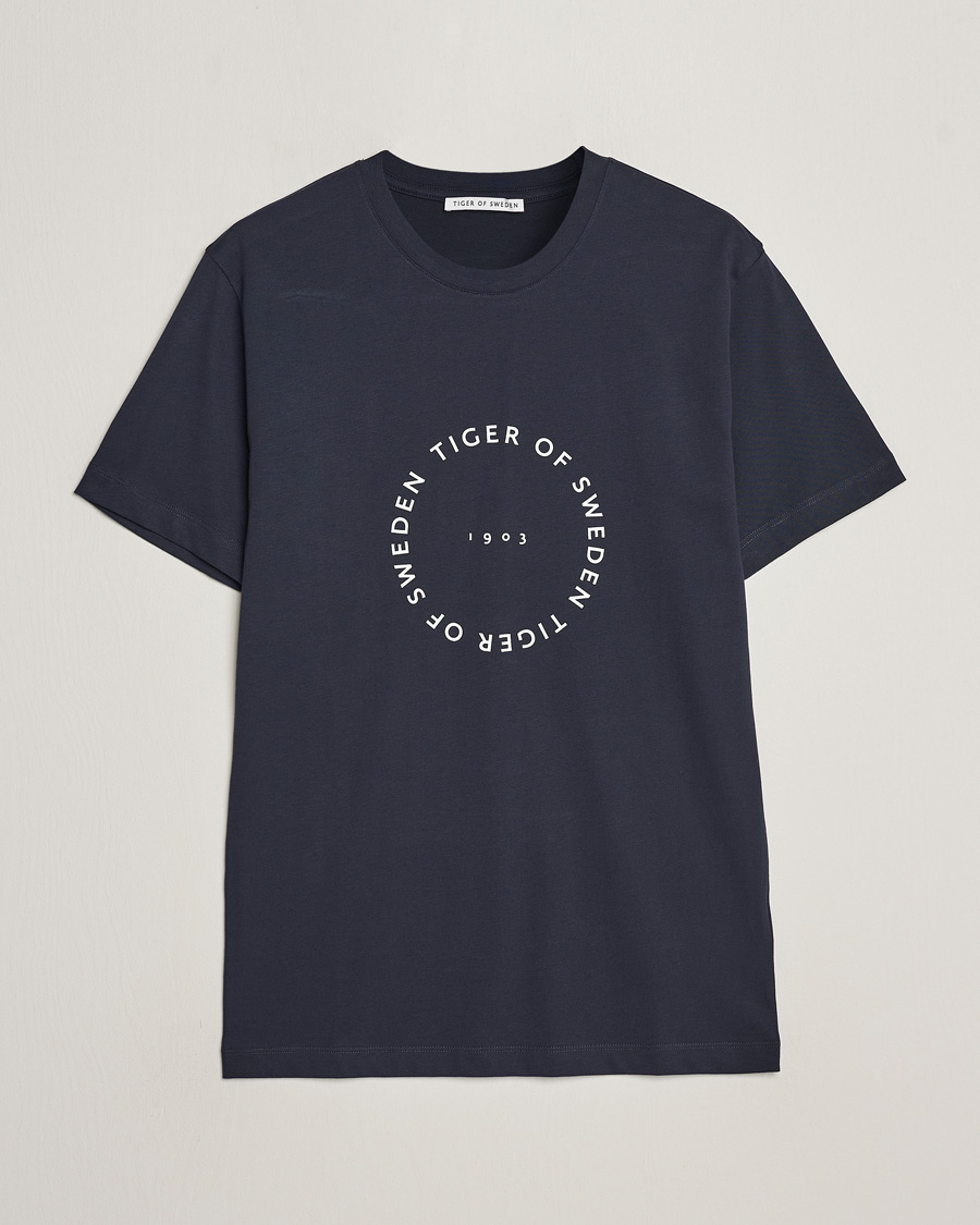 Herr | T-Shirts | Tiger of Sweden | Dillan Crew Neck Logo T-Shirt Light Ink