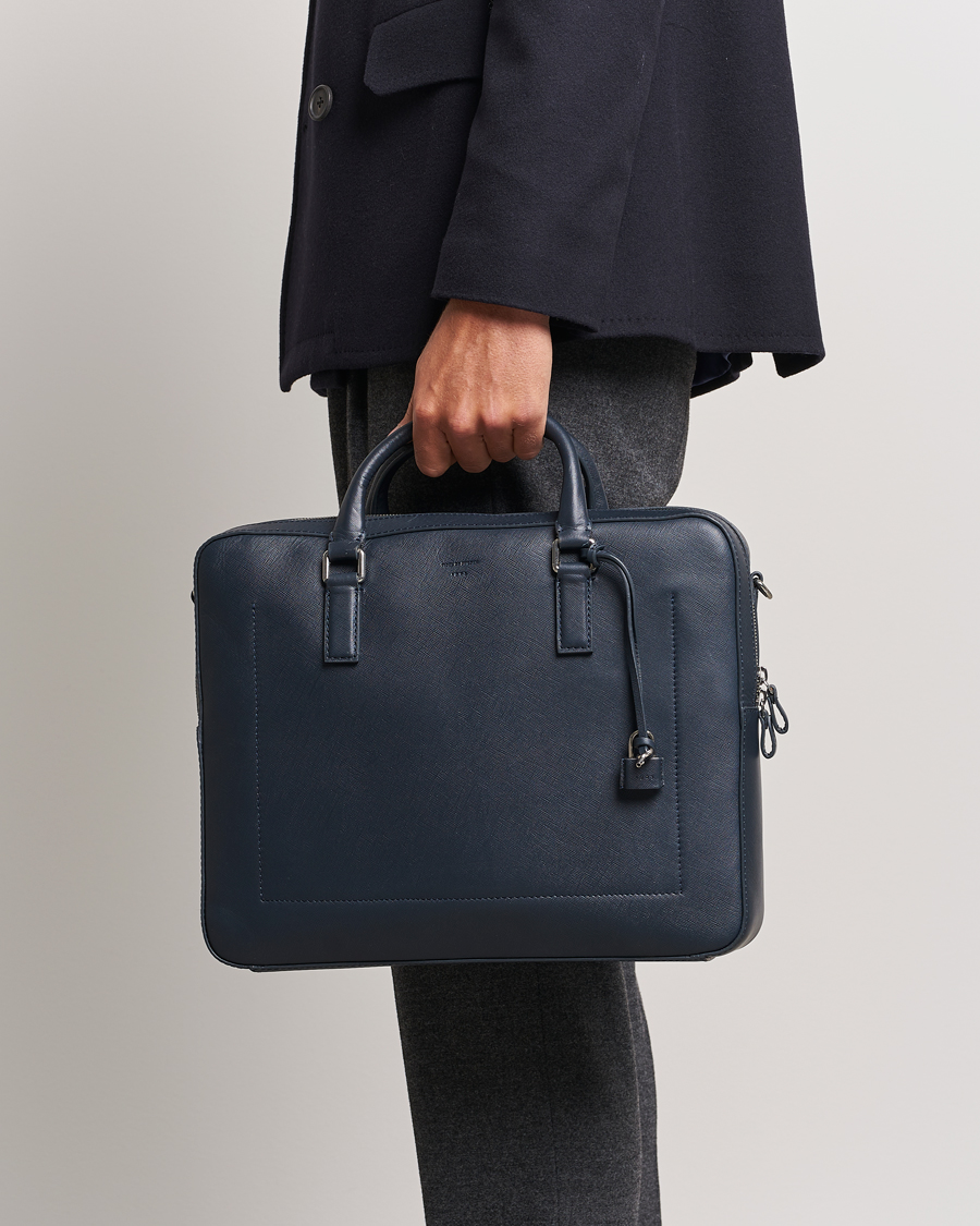 Herr | Tiger of Sweden Bowe Leather Briefcase Midnight Blue | Tiger of Sweden | Bowe Leather Briefcase Midnight Blue