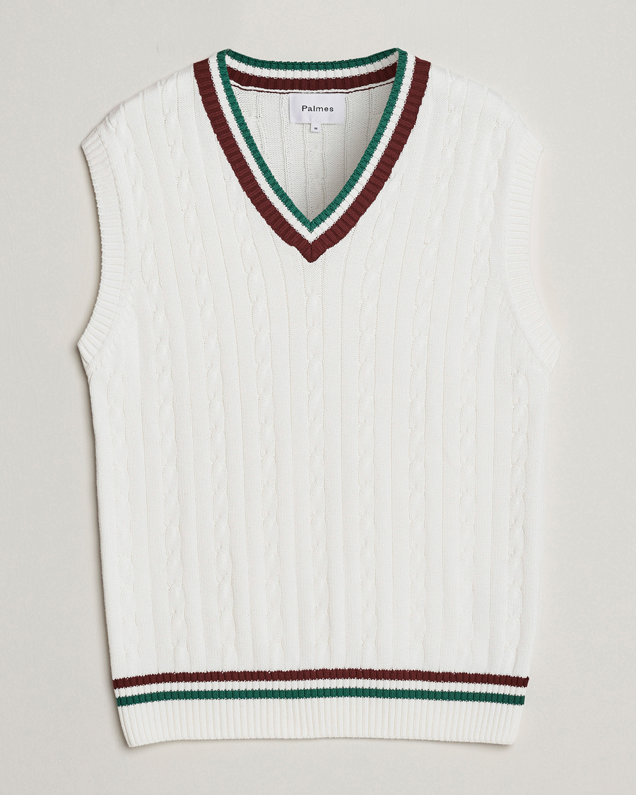 Herr | Tröjor | Palmes | James Knitted Vest White
