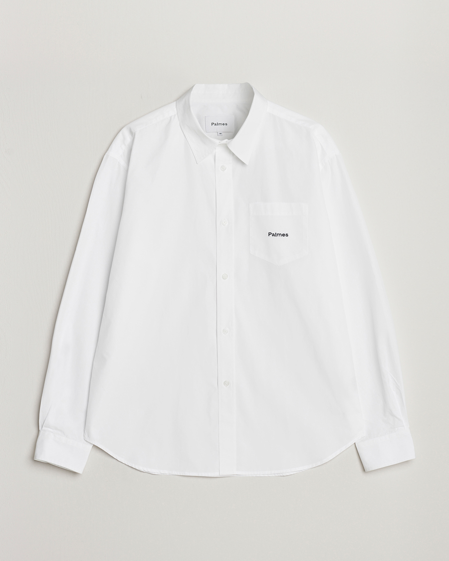 Herr | Skjortor | Palmes | Daryl Long Sleeve Poplin Shirt White