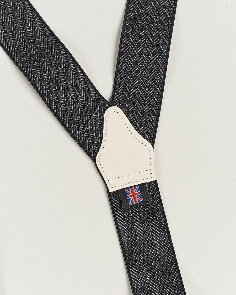 Herr | Albert Thurston Elastic Herringbone Braces 35mm Grey | Albert Thurston | Elastic Herringbone Braces 35mm Grey