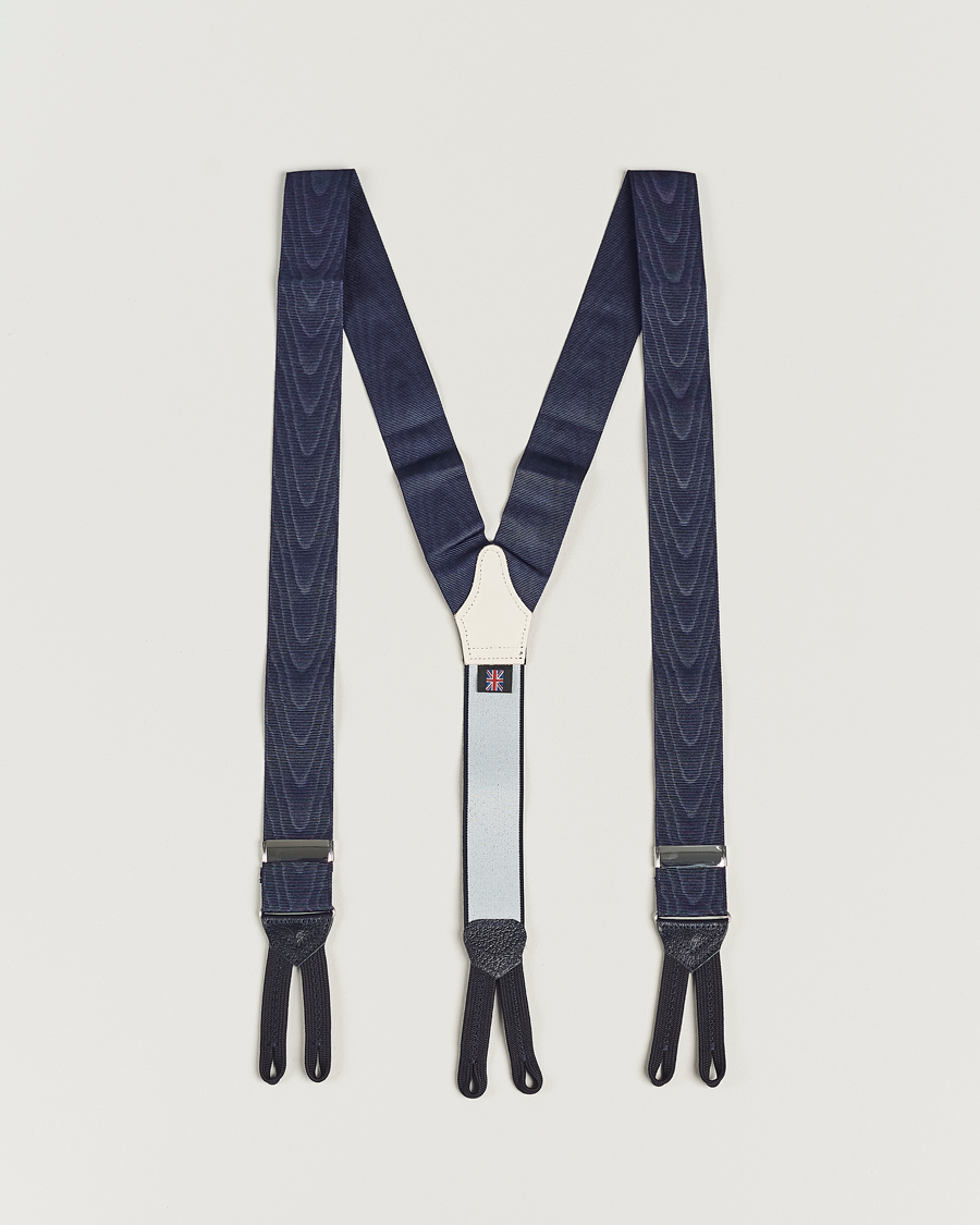 Herr | Albert Thurston Moiré Braces 40mm Navy | Albert Thurston | Moiré Braces 40mm Navy