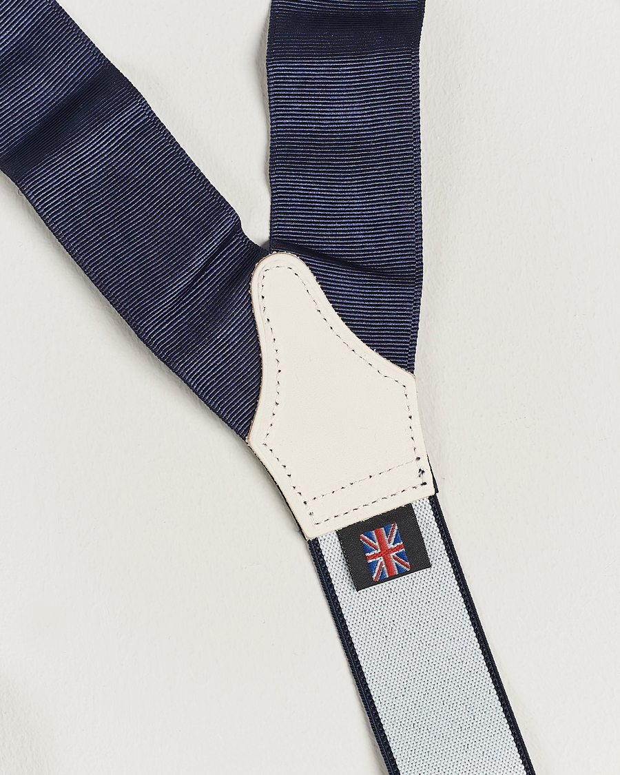 Herr | Albert Thurston Moiré Braces 40mm Navy | Albert Thurston | Moiré Braces 40mm Navy