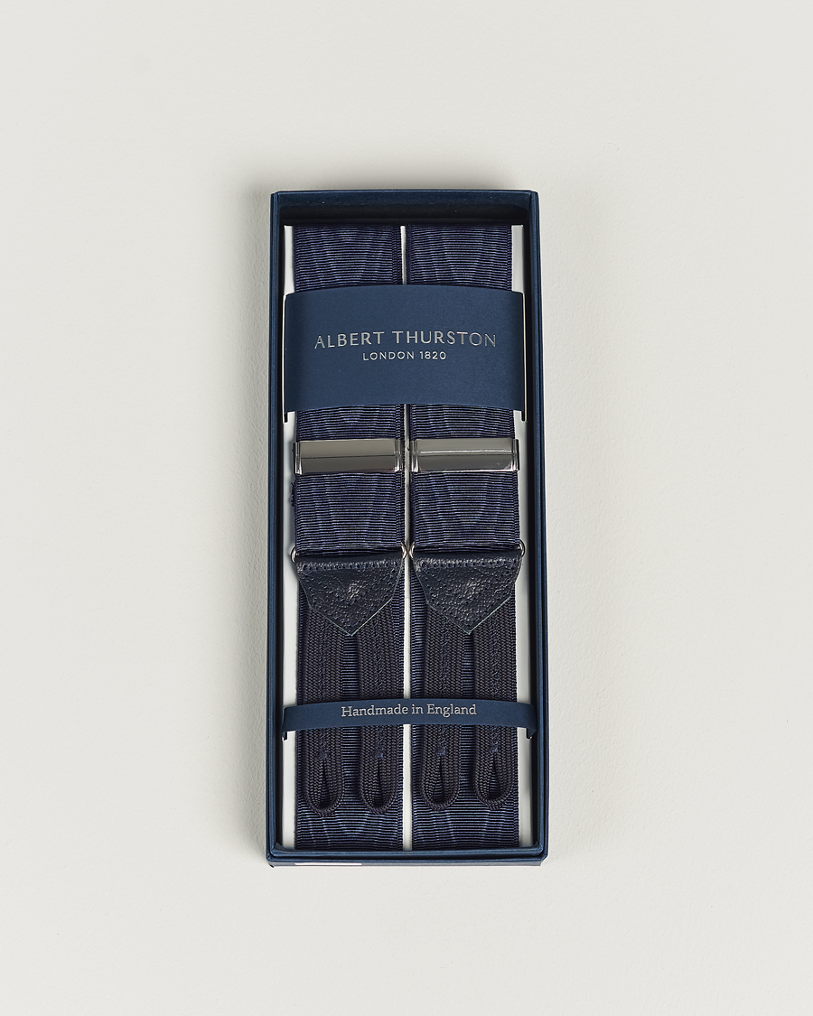 Herr | Albert Thurston Moiré Braces 40mm Navy | Albert Thurston | Moiré Braces 40mm Navy