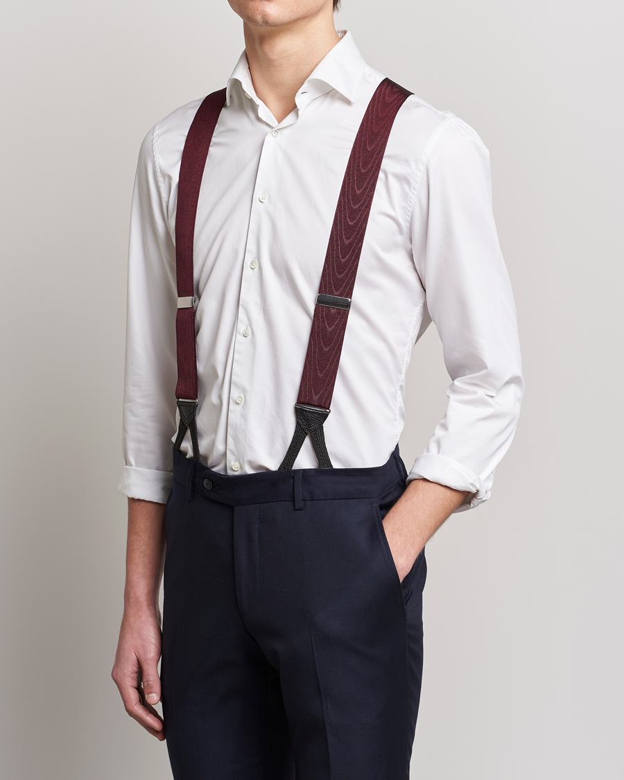 Herr | Albert Thurston Moiré Braces 40mm Wine | Albert Thurston | Moiré Braces 40mm Wine