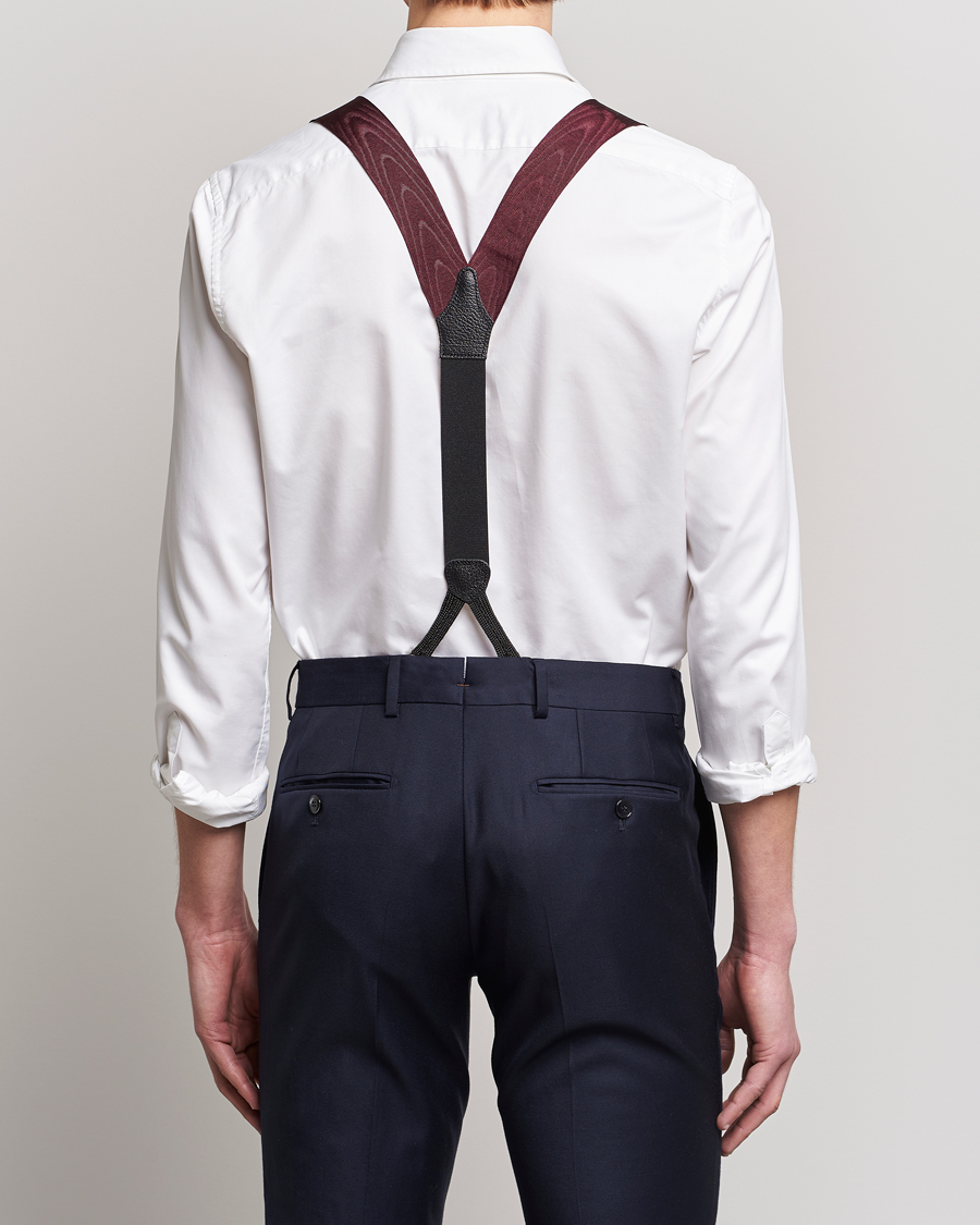 Herr | Albert Thurston Moiré Braces 40mm Wine | Albert Thurston | Moiré Braces 40mm Wine
