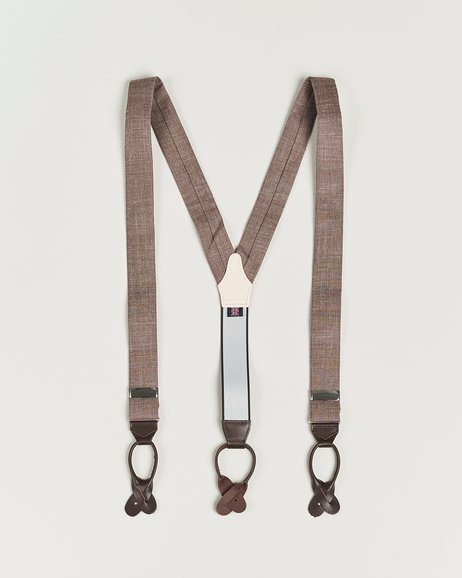 Herr | Albert Thurston Linen Braces Brown | Albert Thurston | Linen Braces Brown