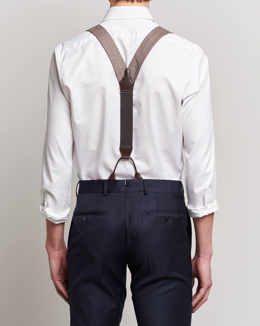 Herr | Albert Thurston Linen Braces Brown | Albert Thurston | Linen Braces Brown