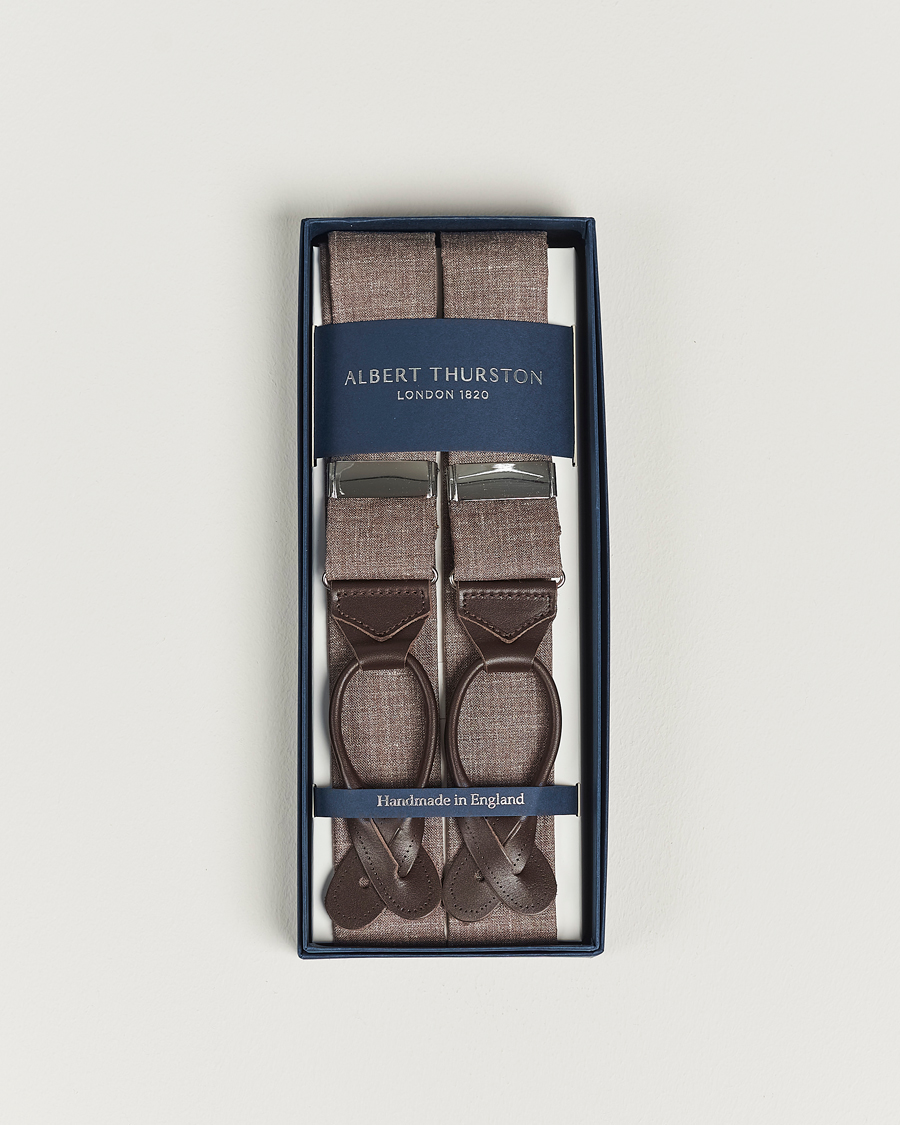 Herr | Albert Thurston Linen Braces Brown | Albert Thurston | Linen Braces Brown