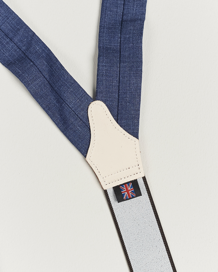 Herr | Albert Thurston Linen Braces Blue | Albert Thurston | Linen Braces Blue