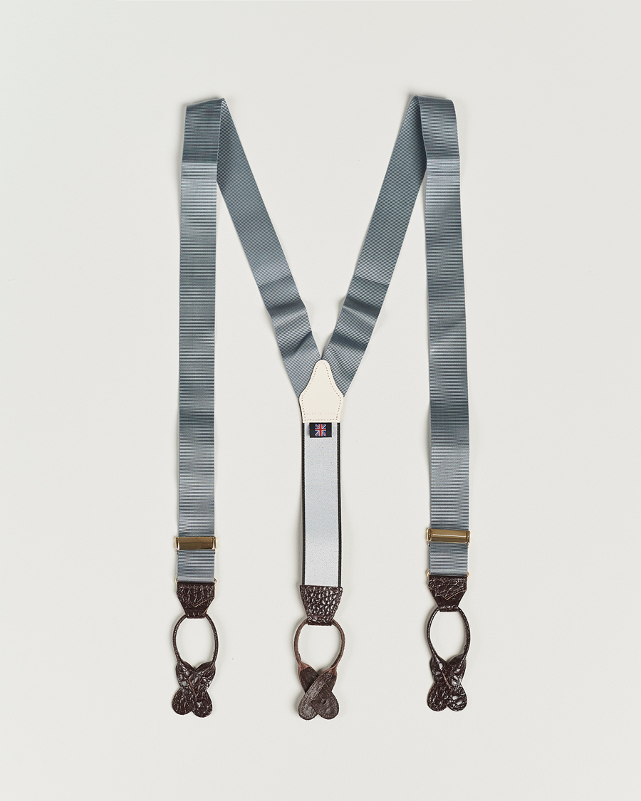 Herr | Albert Thurston Elastic Ribbed Rigid Braces 35mm Dove Grey | Albert Thurston | Elastic Ribbed Rigid Braces 35mm Dove Grey