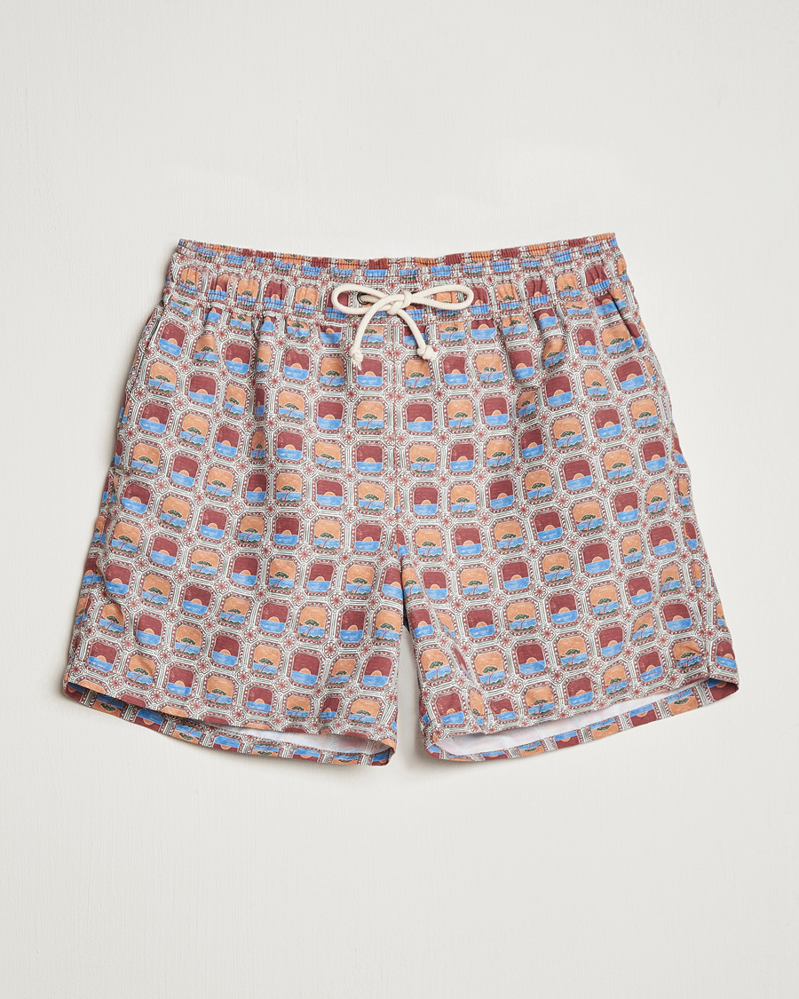 Herr | Badbyxor | Ripa Ripa | Printed Swimshorts Red/Blue