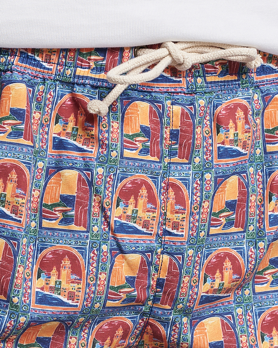 Herr | Badbyxor | Ripa Ripa | Printed Swimshorts Orange/Light Blue