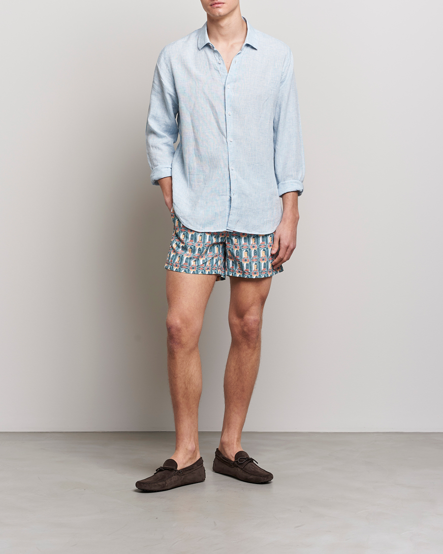 Herr | Badbyxor | Ripa Ripa | Printed Swimshorts Green