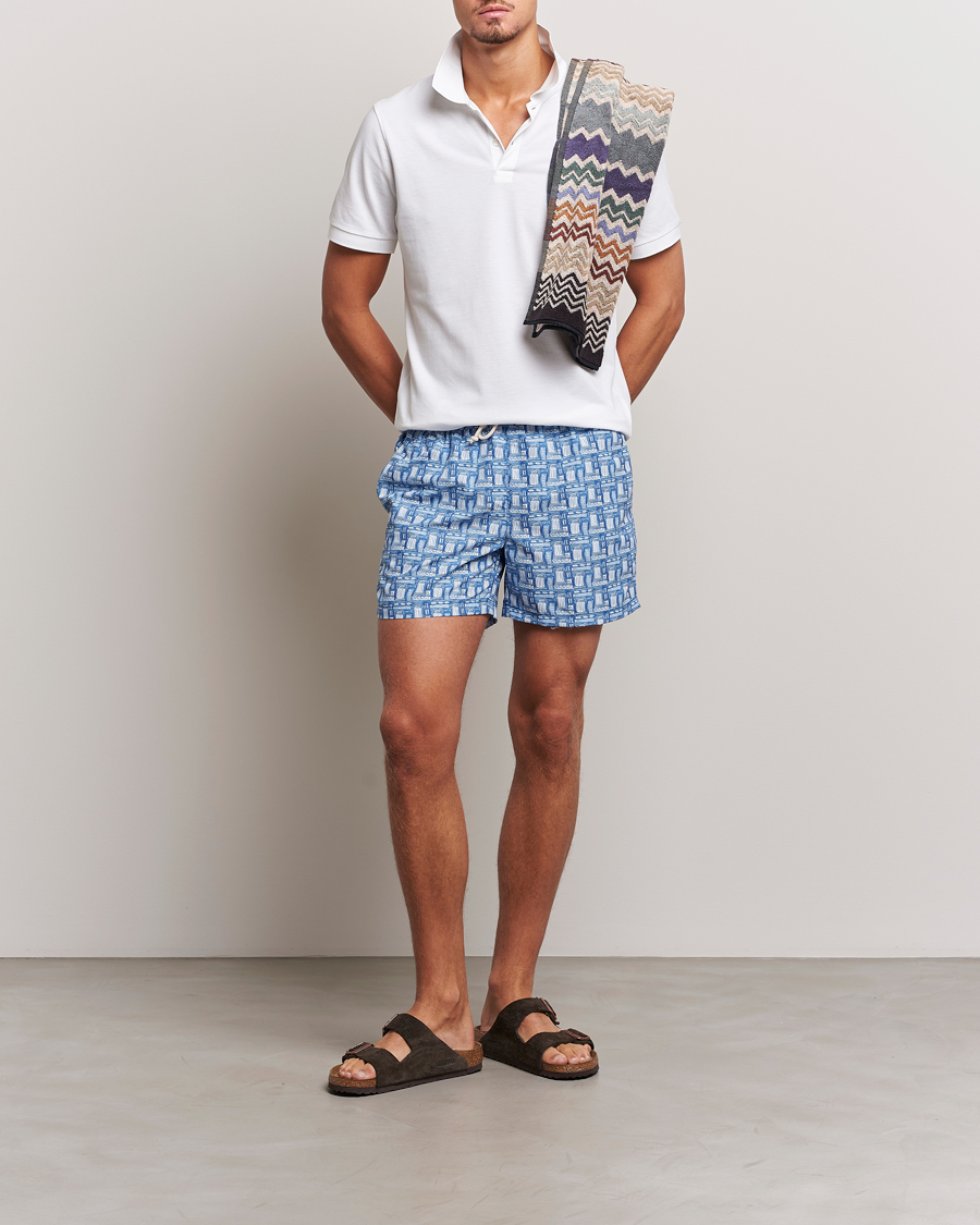 Herr | Badbyxor | Ripa Ripa | Printed Swimshorts Blue