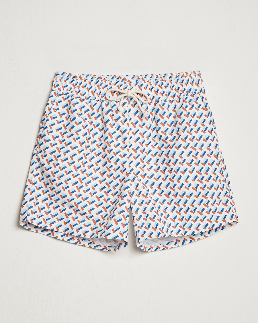 Herr | Badbyxor | Ripa Ripa | Printed Swimshorts Off White