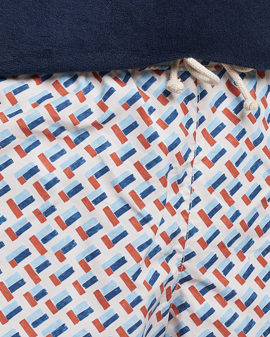 Herr | Badbyxor | Ripa Ripa | Printed Swimshorts Off White