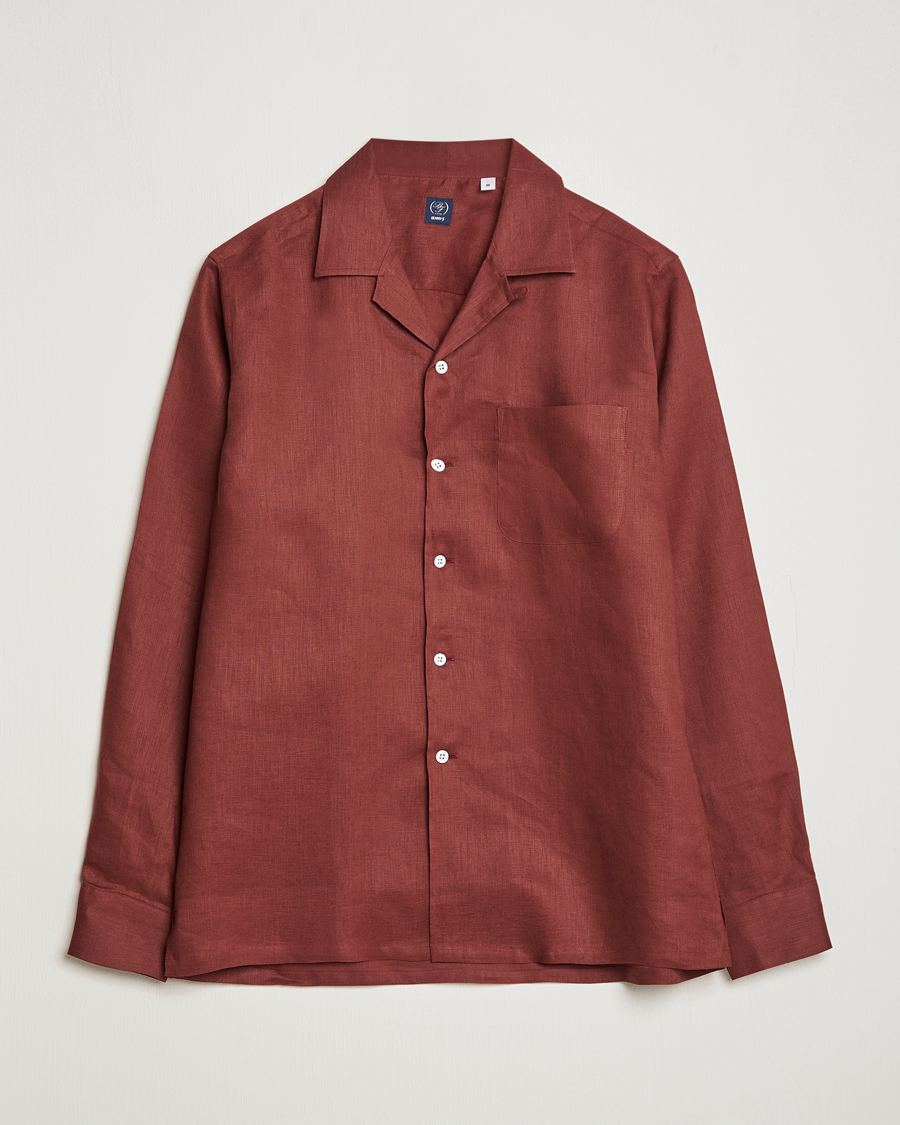 Herr | Skjortor | Beams F | Relaxed Linen Shirt Brick